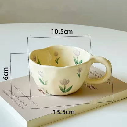 Irregular Flower Ceramic Mug For Coffee Or Tea 1