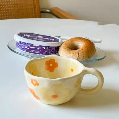 Irregular Flower Ceramic Mug For Coffee Or Tea 8