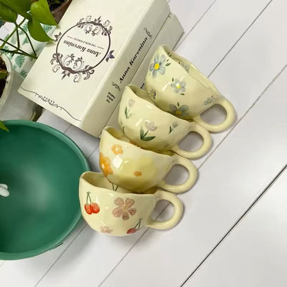Irregular Flower Ceramic Mug For Coffee Or Tea 2
