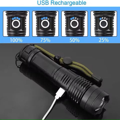 High Power Rechargeable LED Tactical Flashlight 3