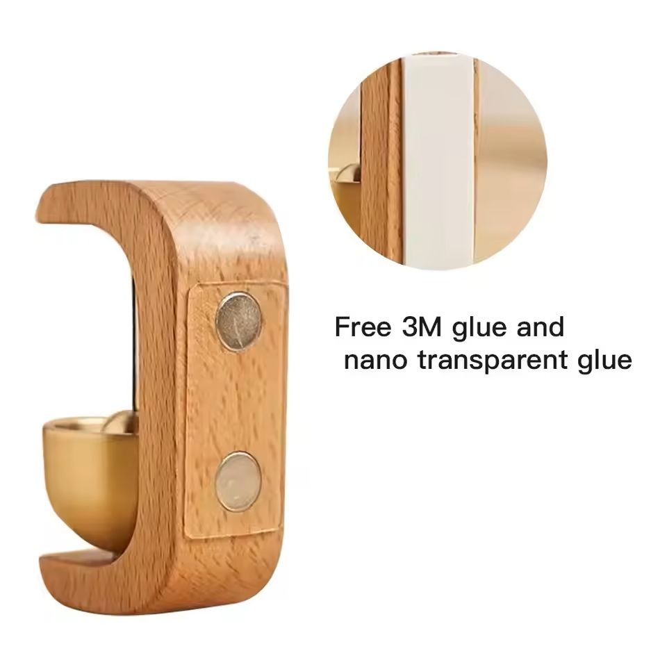 Magnetic Copper Wind Bell Door Chime With Wooden Mount 4
