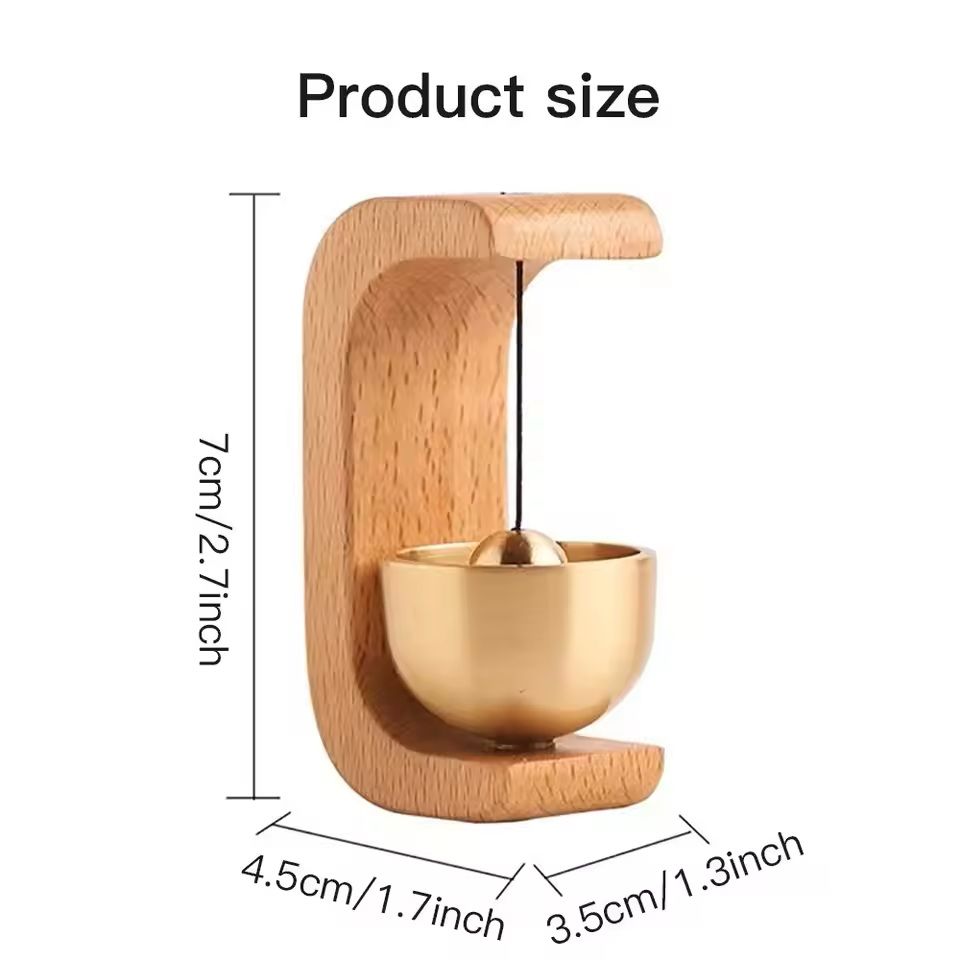 Magnetic Copper Wind Bell Door Chime With Wooden Mount 5