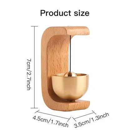 Magnetic Copper Wind Bell Door Chime With Wooden Mount 5
