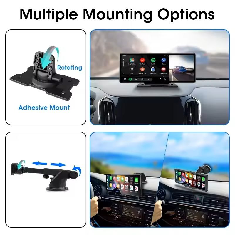 1026 Inch 4K Smart Dash Cam Mirror With CarPlay Android Auto And GPS 1