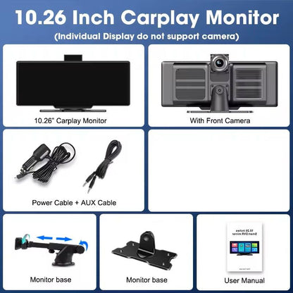 1026 Inch 4K Smart Dash Cam Mirror With CarPlay Android Auto And GPS 8