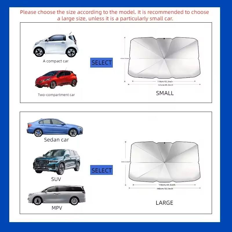 Foldable Car Windshield Umbrella Sunshade For UV And Heat Protection 4