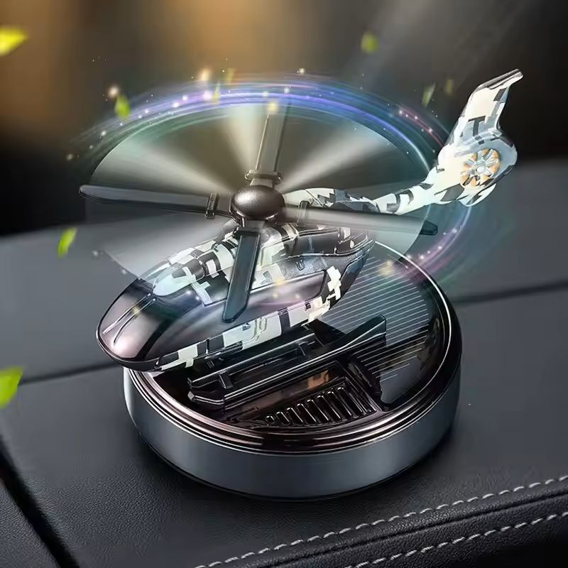 Solar Helicopter Car Air Freshener with Rotating Propeller Diffuser