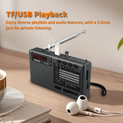 XHDATA D368 Bluetooth Radio FM AM SW MP3 Speaker With Rechargeable Battery 2