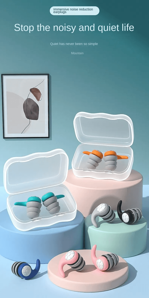 Silicone Noise Cancelling Earplugs for Sleep Swimming and Sound Protection