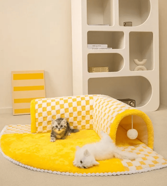 Convertible Cat Tunnel Bed And Dog House Mat For Small Pets 2