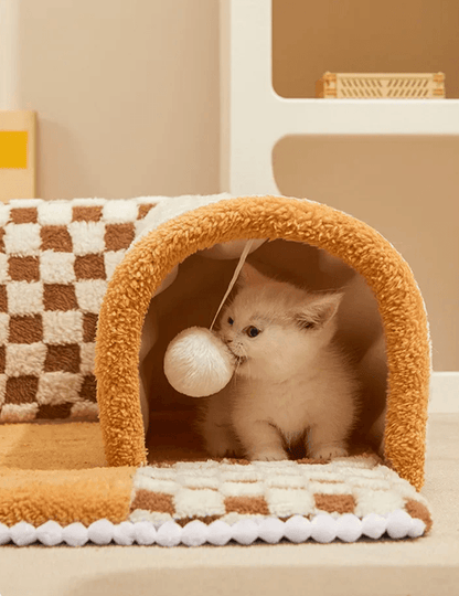 Convertible Cat Tunnel Bed And Dog House Mat For Small Pets 3