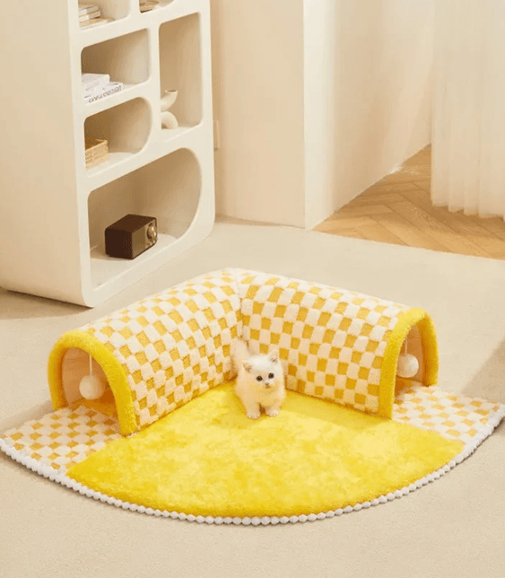 Convertible Cat Tunnel Bed And Dog House Mat For Small Pets 5
