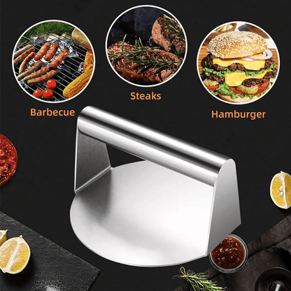 Stainless Steel Smash Burger Press for Griddle and Grill with Easy Grip Handle