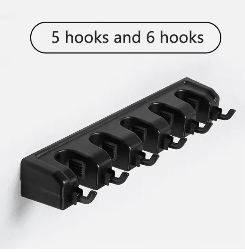 Wall Mounted Mop And Broom Holder Rack With Multi Slot Storage Organizer 6