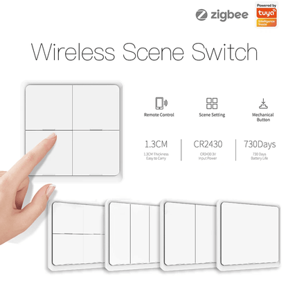 MOES Tuya ZigBee Scene Switch Controller with 4 Gang Wireless Smart Button for Home Automation