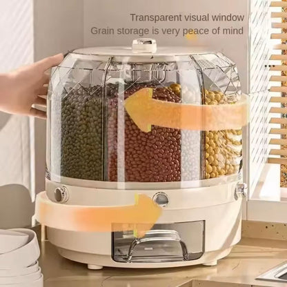 360 Degree Rotating Grain Dispenser With Airtight Storage 3
