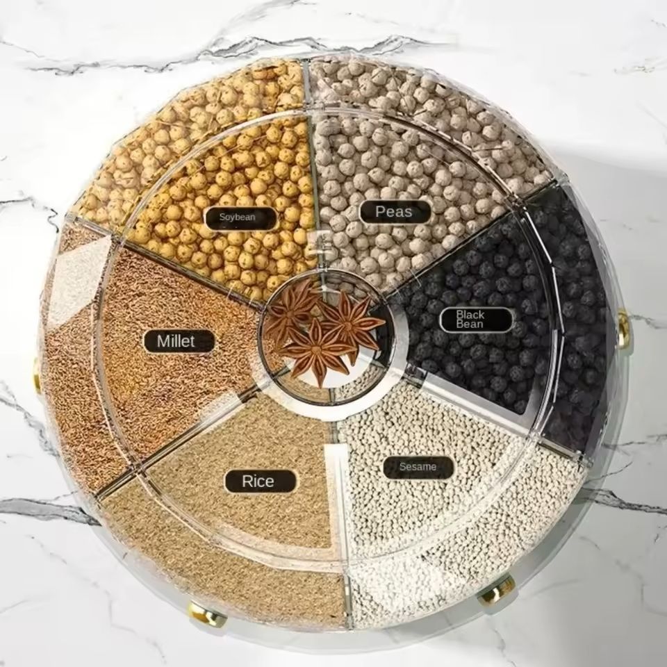 360 Degree Rotating Grain Dispenser With Airtight Storage 4