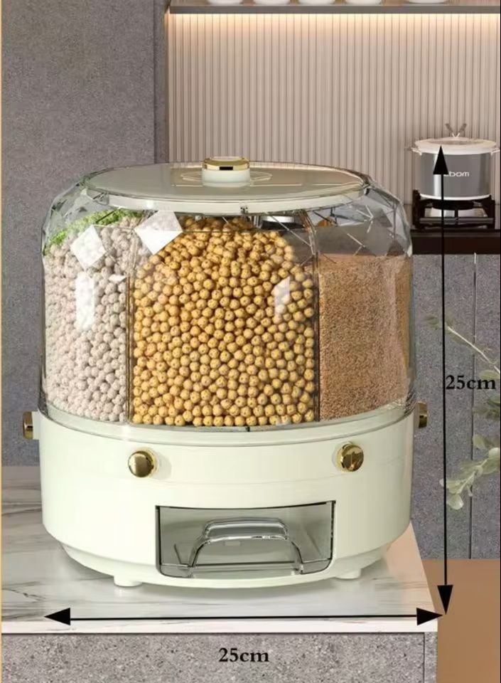 360 Degree Rotating Grain Dispenser With Airtight Storage 6