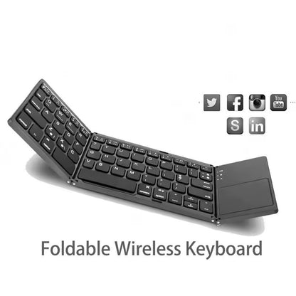 Foldable Wireless Bluetooth Keyboard with Touchpad