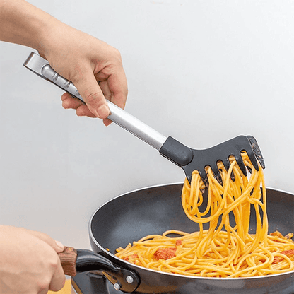 Stainless Steel Pasta and Food Tongs with Non Slip Heat Resistant Handle