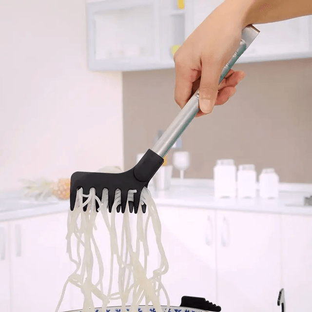 Stainless Steel Pasta And Food Tongs With Non Slip Heat Resistant Handle 2