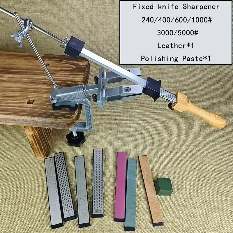 Professional Fixed Knife Sharpener System With Diamond Whetstones 23