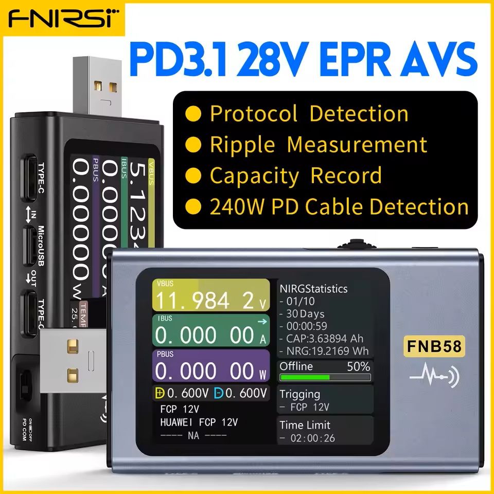 USB Tester Voltmeter and Ammeter with Fast Charge Detection