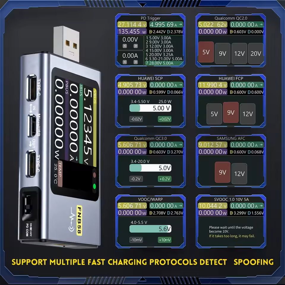 USB Tester Voltmeter And Ammeter With Fast Charge Detection 5
