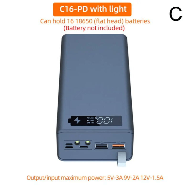 DIY 16 Slot 18650 Battery Holder Power Bank Case For Mobile Charging Projects 2