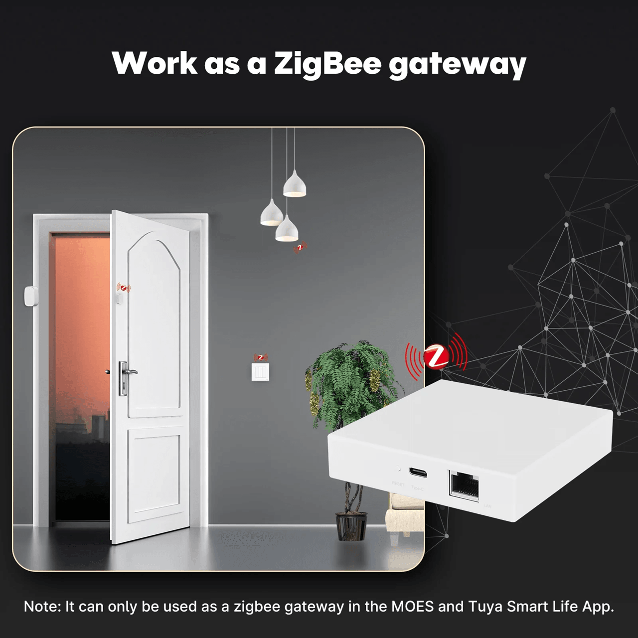 MOES Tuya Zigbee Matter Smart Home Hub With Thread And Voice Assistant Support 1