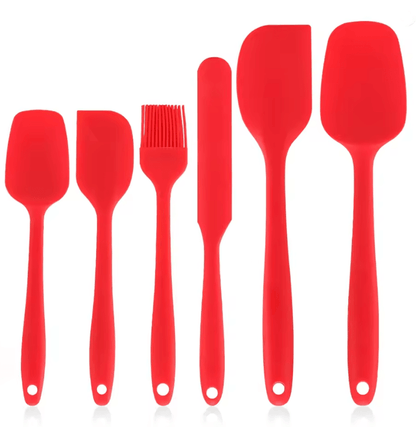 6 Piece Silicone Spatula Set Heat Resistant Non Stick Utensils For Cooking And Baking 8