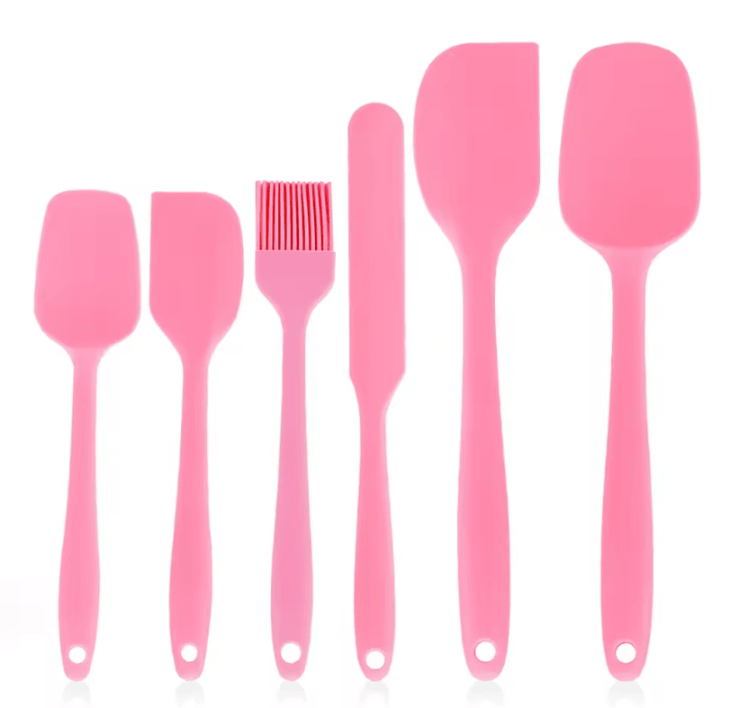 6 Piece Silicone Spatula Set Heat Resistant Non Stick Utensils For Cooking And Baking 6