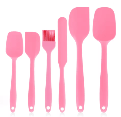 6 Piece Silicone Spatula Set Heat Resistant Non Stick Utensils For Cooking And Baking 6