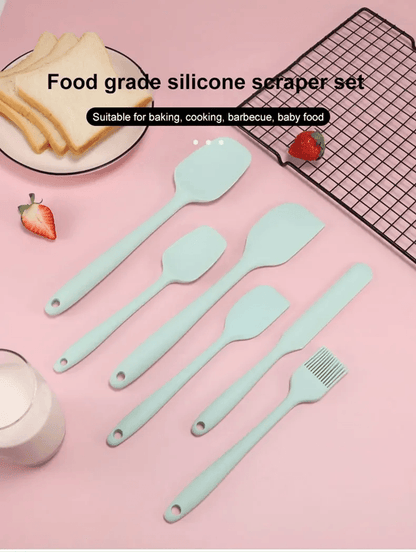 6 Piece Silicone Spatula Set Heat Resistant Non Stick Utensils for Cooking and Baking