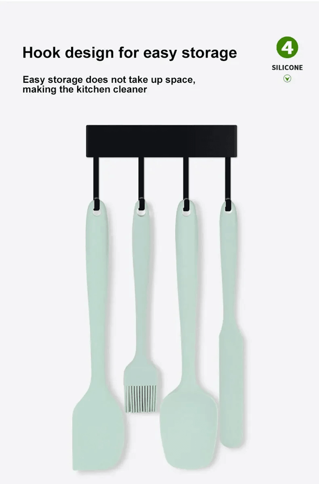 6 Piece Silicone Spatula Set Heat Resistant Non Stick Utensils For Cooking And Baking 4