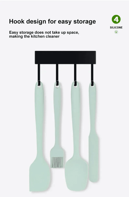 6 Piece Silicone Spatula Set Heat Resistant Non Stick Utensils For Cooking And Baking 4
