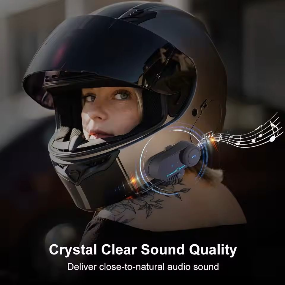 Bluetooth Motorcycle Helmet Intercom Headset With FM And Music Sharing 3