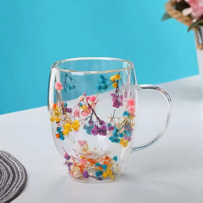 Double Wall Glass Coffee Mug with Handle