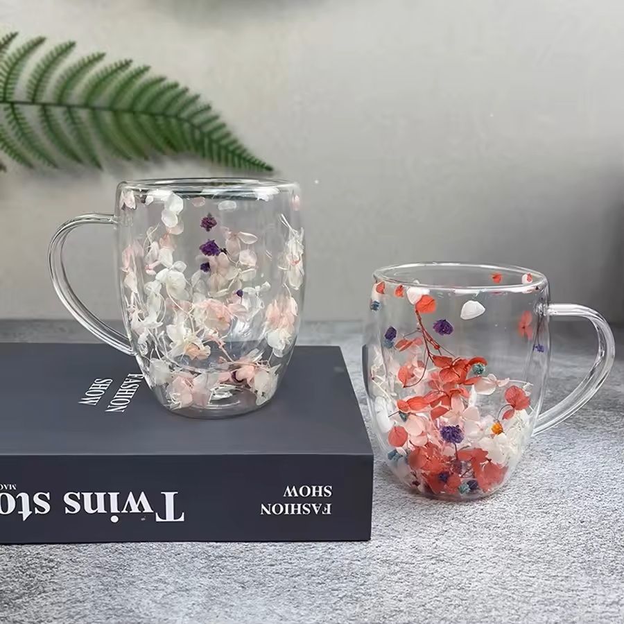 Double Wall Glass Coffee Mug With Handle 1