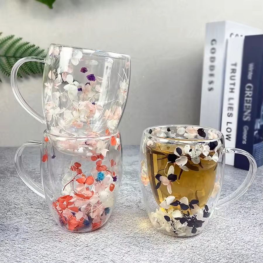 Double Wall Glass Coffee Mug With Handle 4
