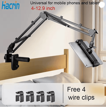 Adjustable Long Arm Tablet Stand for Bed and Desk with 360 Rotation for iPad and Android