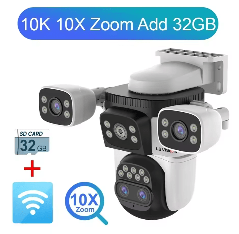 LS VISION 20MP 4Lens Outdoor WiFi PTZ Security Camera With 10X Zoom  Smart AutoTracking 7
