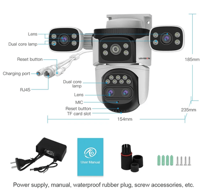 LS VISION 20MP 4Lens Outdoor WiFi PTZ Security Camera With 10X Zoom  Smart AutoTracking 5