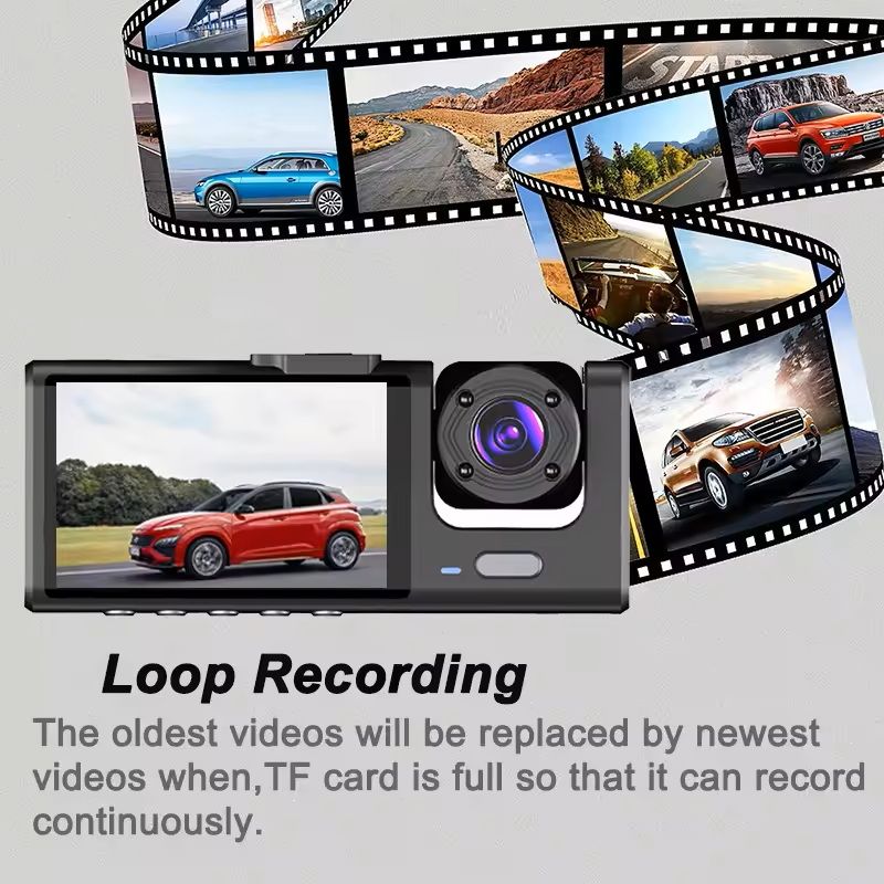 1080P Car Dash Cam With Front And Rear Cameras And Night Vision 2