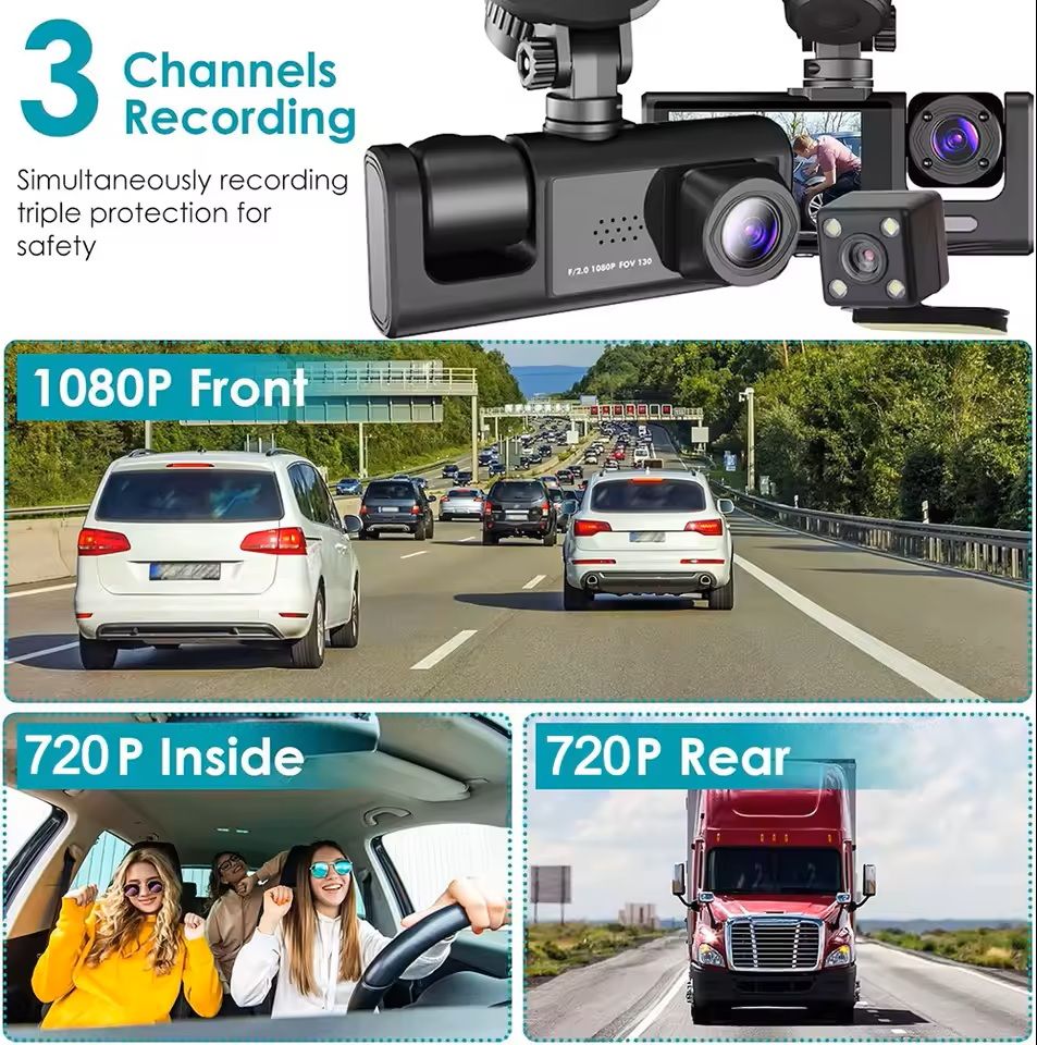 1080P Car Dash Cam With Front And Rear Cameras And Night Vision 5