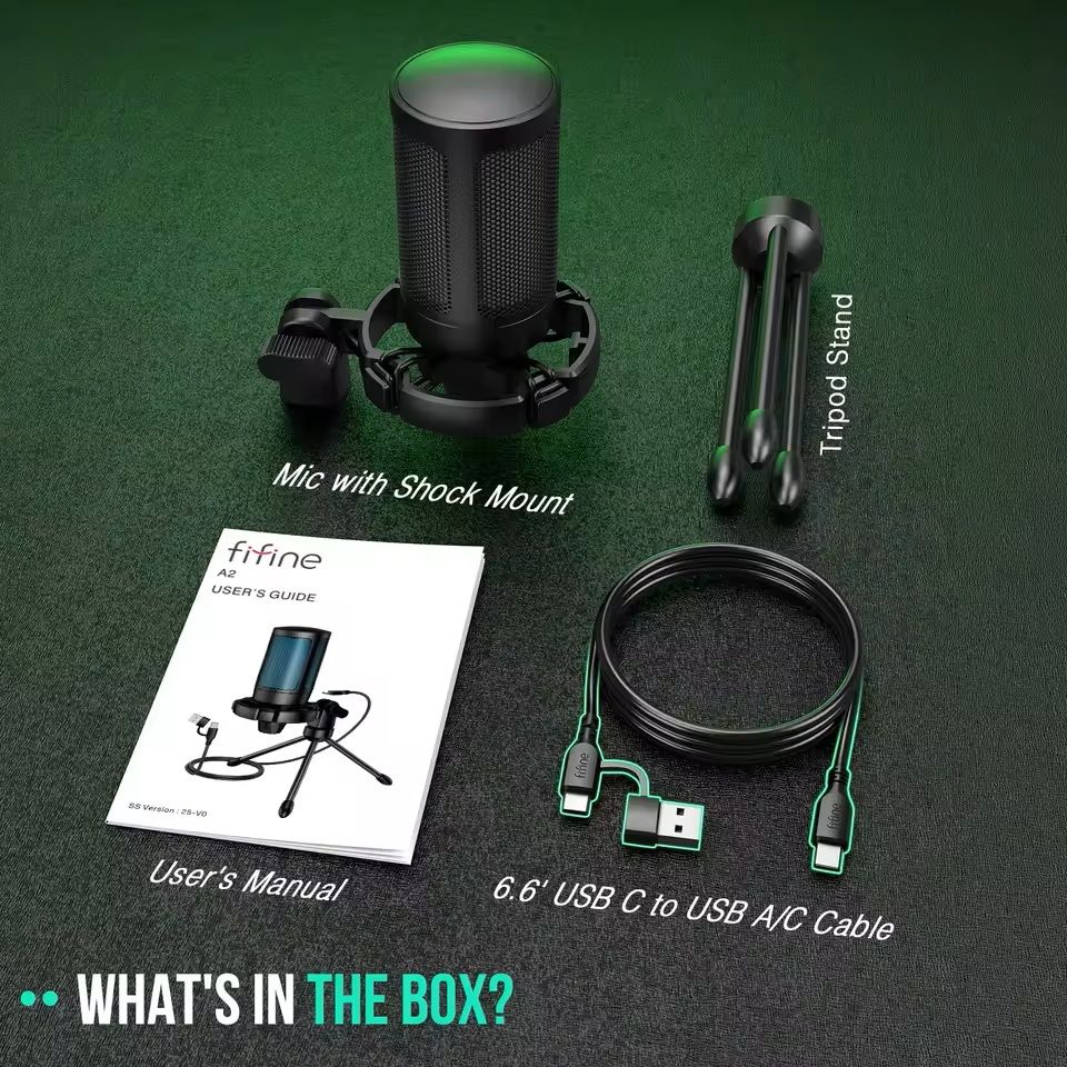 RGB USB Gaming Microphone With Touch Mute And Tripod Stand 1