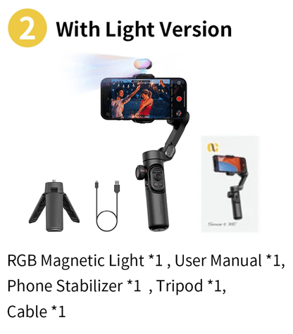 AOCHUAN Smart XE Gimbal Stabilizer For IPhone Android With Fill Light And Face Tracking 4