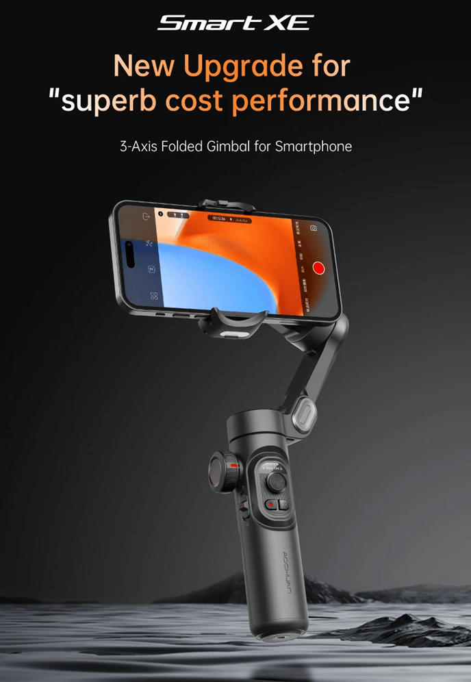 AOCHUAN Smart XE Gimbal Stabilizer for iPhone Android with Fill Light and Face Tracking