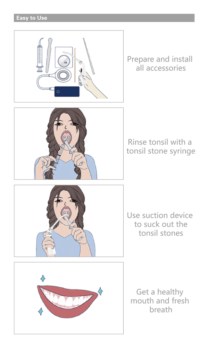 Electronic Tonsil Stone Remover Kit With Suction Modes And Oral Care Tools 4