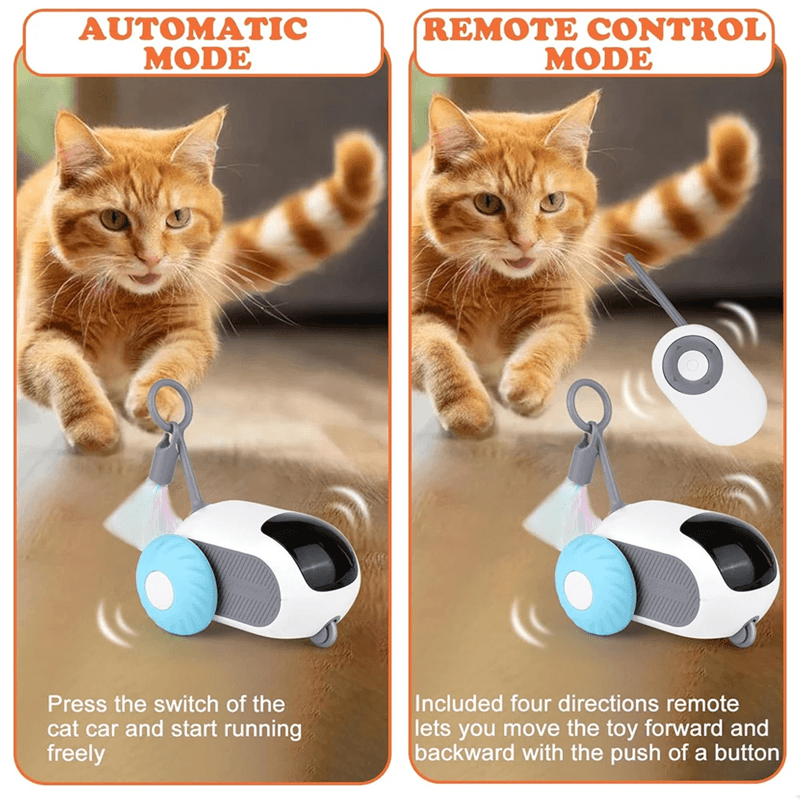 Interactive Smart Cat Toy Car With Auto And Remote Control Modes 2